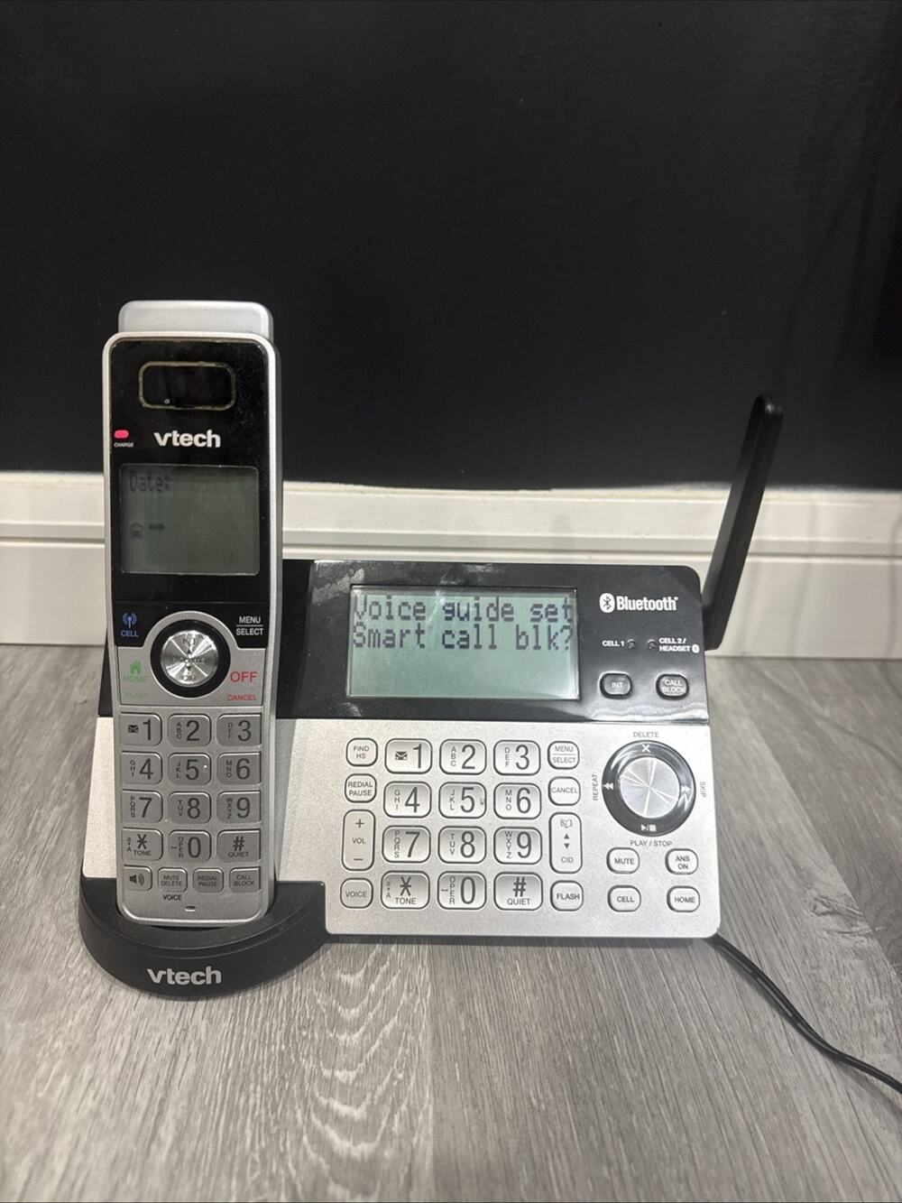 VTech DS8129-5 Bluetooth Connect to Cell Cordless Phone Base + Handset Tested *